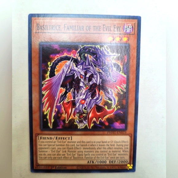 Photon Hypernova Basiltrice Familiar of the Evil Eye PHHY-EN019 Fiend Level 3 - Picture 1 of 2